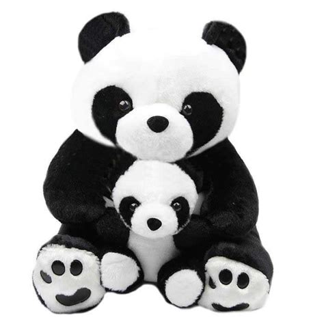Buy Cute Black And White Mumma Baby Panda Plush Animal