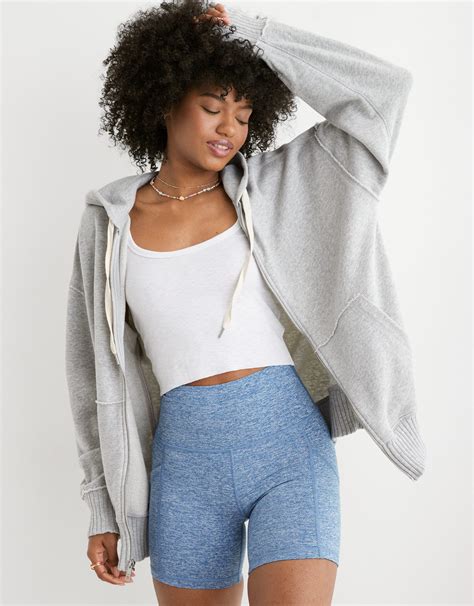 Aerie Down To Earth Hoodie Con Cierre Completo