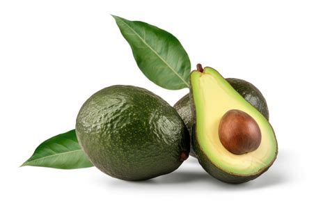 Avocados Fruit With Leaves And Sliced Avocado 22787267 Png