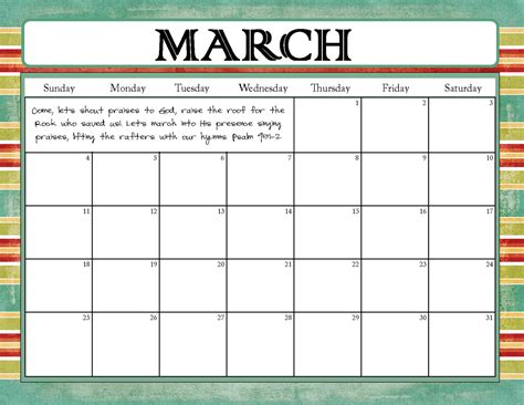 The Blogging Pastors Wife Printable Calendars For March 2012