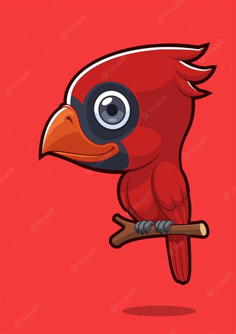 Lindo Pássaro Cardinal Vetor Premium