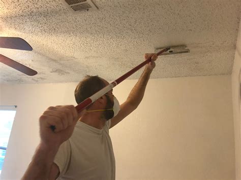 Once all of the wet popcorn on the ceiling has been removed, walk away for an hour to let the goop on the floor dry, then shake it into the trash and. How Long Does It Take To Remove Popcorn Ceiling ...