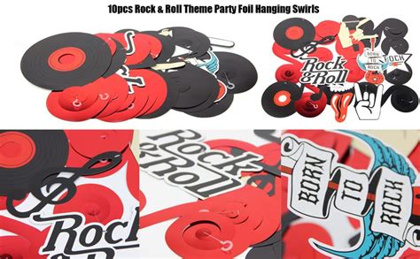 Sunbeauty Rock And Roll Theme Party Foil Swirl Decorations