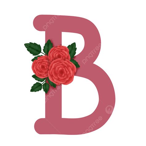 B Letter With Flower Decoration B Letter Flower Decoration Hand