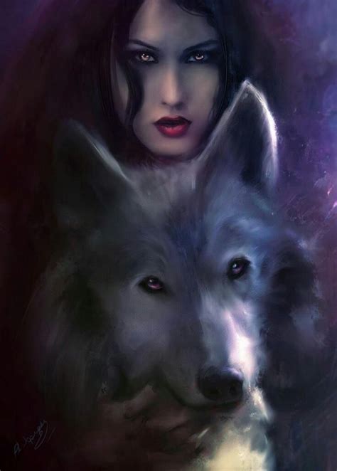 Woman Girl Wolf Fantasy Wolf Love Fantasy Wolf Wolf Art