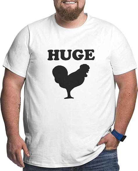 Xkawpc Huge Cock Funny Offensive Chicken Mans Short T Shirt