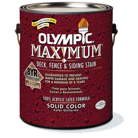 Olympic 1 Gallon Oxford Brown Solid Exterior Stain At