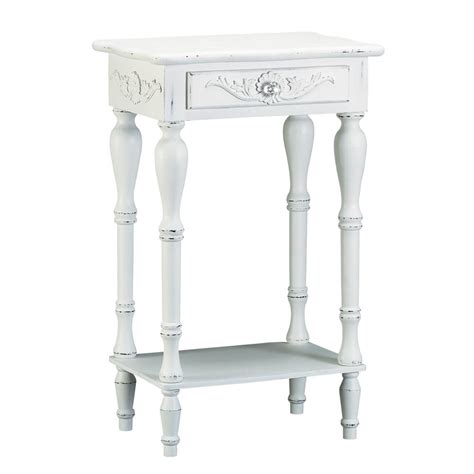 distressed white wood accent table wholesale  koehler