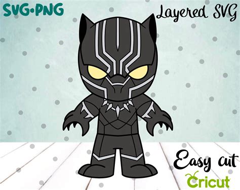 Panther Svg Layered Cut File Easy Cut Cricut Black Superhero Etsy