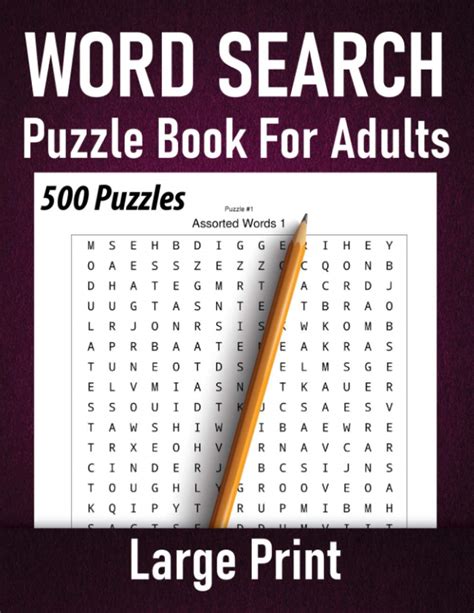 Word Search Puzzle Book For Adults Large Print Word Search Puzzle