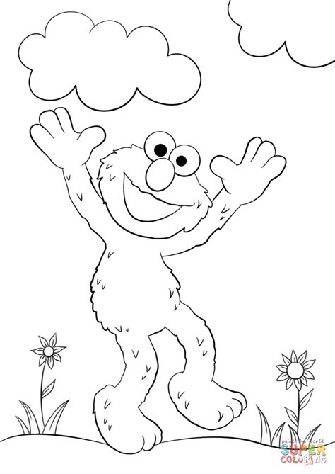 Happy Elmo Coloring Page Free Printable Coloring Pages