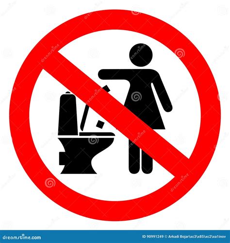 Prohibited Sign Do Not Litter At Toilet Cartoon Vector Cartoondealer