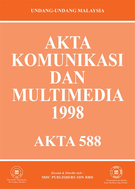 Laws Of Malaysia Akta Komunikasi Dan Multimedia 1998