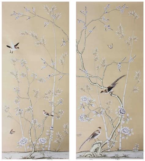 Chinoiserie Handpainted Artwork Panel Size Of 36 X Etsy Hand