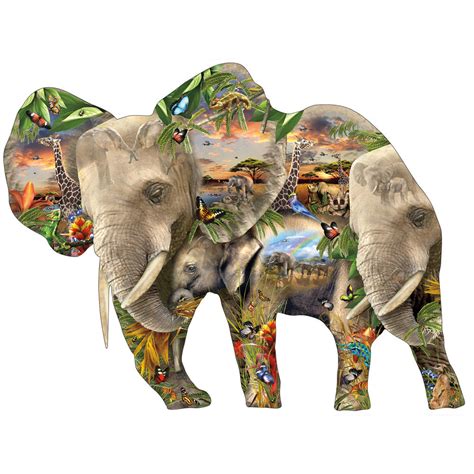 Elephantastic 1000 Piece Shaped Jigsaw Puzzle Spilsbury