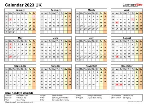 Calendar Dates For 2023 Uk Printable Form Templates And Letter