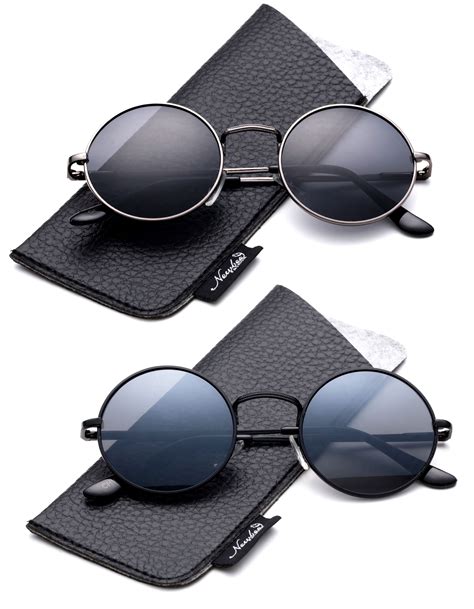 New Bee Round Retro John Lennon Sunglasses And Clear Lens Glasses Vintage Round Sunglasses