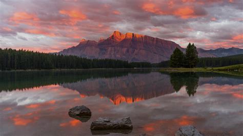 Two Jack Lake Banff National Park Wallpaper Backiee