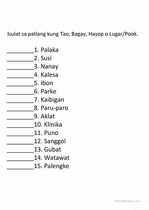 Filipino Worksheet For Kindergarten 2 In 2020 2nd Grade Worksheets