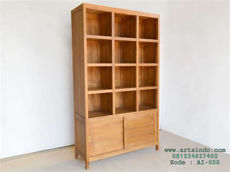 Rak Buku Perpustakaan Kayu Jati Arts Indo Furniture Jepara Arts