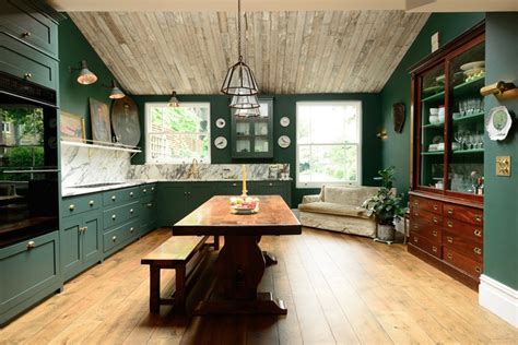 This late victorian pull adds that certain something to your kitchen or bath. Victorian Green, Marble And Brass Kitchen Design - DigsDigs