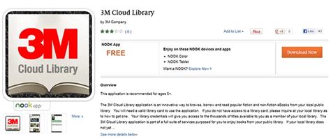 3m Cloud Library App Hits The Nook Android Store Good E Reader