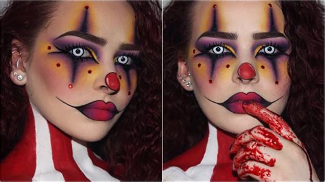 sultry creepy clown halloween makeup tutorial youtube