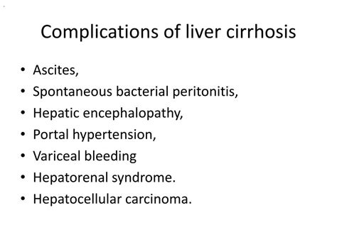 Ppt Liver Cirrhosis And Its Complications Powerpoint Presentation