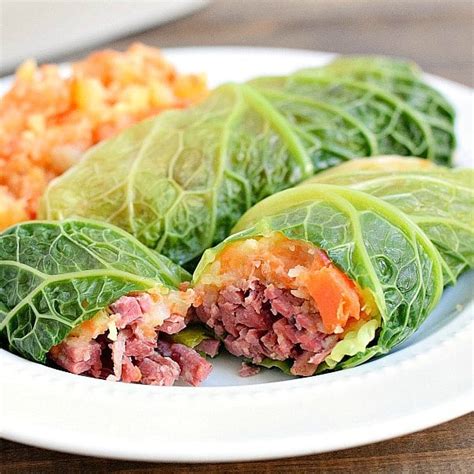 As a tasty option you can make these delicious boiled parsley potatoes to serve with the corned beef and cabbage (just adjust recipe ingredients for a smaller quantity of potatoes). Corned Beef Cabbage Rolls - Home. Made. Interest.