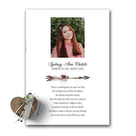 Memorial Card Template Front And Back