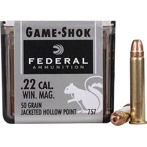 Federal 22 Wmr Ammunition 50 Rounds Game Shok Jhp 50 Grains Click