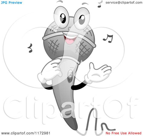 Cartoon Of A Singing Microphone Mascot Royalty Free