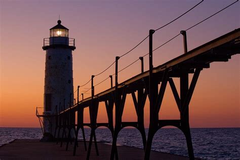 Manistee Michigan Lighthouse And Pier Photograph By Twenty Two North