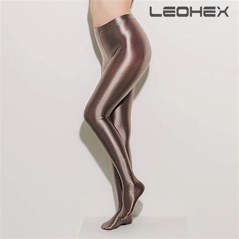 Leohex Satin Glossy Opaque Pantyhose Shiny Wet Look Tights Sexy Stockings In Yoga Pants From