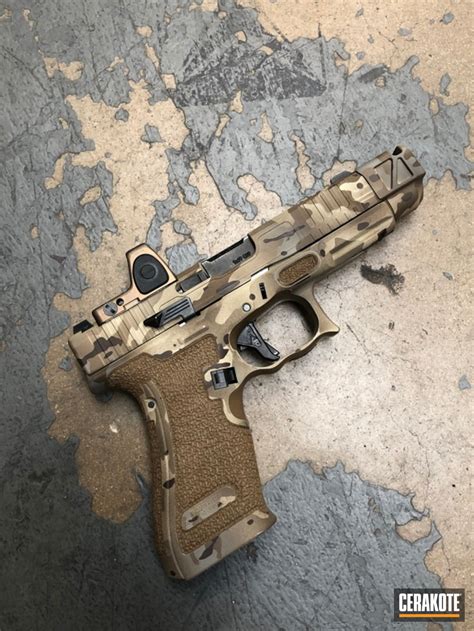 Glock 19 Handgun With An Arid Multicam Cerakote Finish By Abelardo