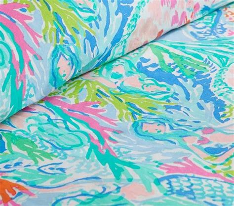 Lilly Pulitzer Organic Mermaid Cove Kids Duvet Cover Lilly Pulitzer