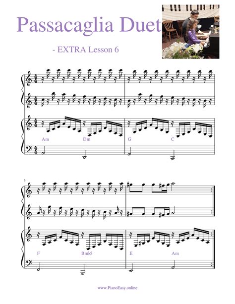 Passacaglia Duet Lesson 61 Sheet Music For Piano Piano Duo