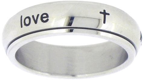 True Love Waits Purity Abstinence Spin Ring In Stainless Steel