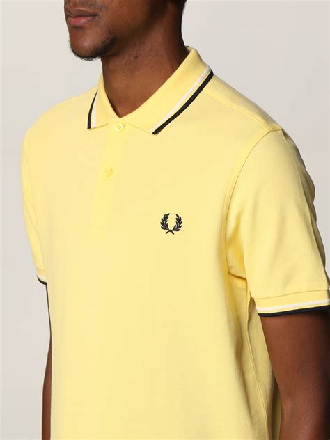 Fred Perry Polo Shirt In Piqué Cotton Yellow Fred Perry Polo Shirt M3600 Online On Gigliocom