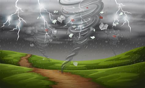 Cyclone In The Nature 302211 Vector Art At Vecteezy
