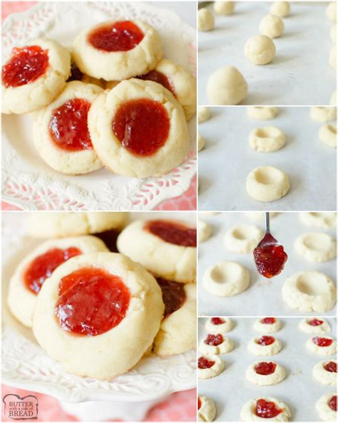 Easy Soft Jam Thumbprint Cookies Butter With A Side Of Bread