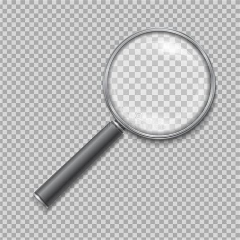 Realistic Magnifying Glass Isolated On Checkered Background Vector Illustration Magnifying