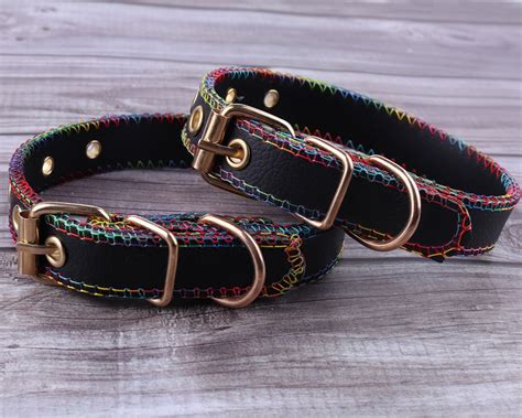 Small Leather Dog Collar Colorful Pet Collarbuckle Dog Etsy Uk