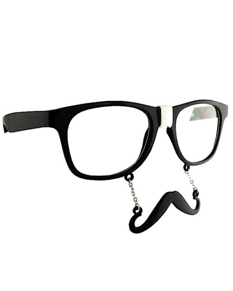 Black Geek Glasses With Stache