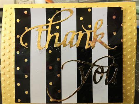 Polka Dot Toner Paper Gold Foiled With Gold Foiled Thank You Mounted On