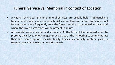 Ppt Differences Between Funeral Service And Memorial Powerpoint