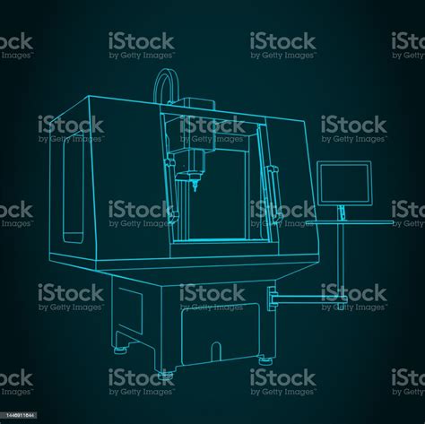 Cnc Milling Machine Stock Illustration Download Image Now Automated