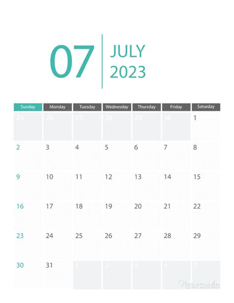 July 2023 And 2024 Calendar Free Printable With Holidays