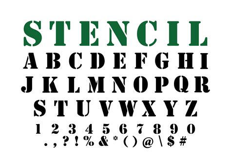 Stencil Font Svg Stencil Monogram Font Stencil Alphabet Svg Etsy