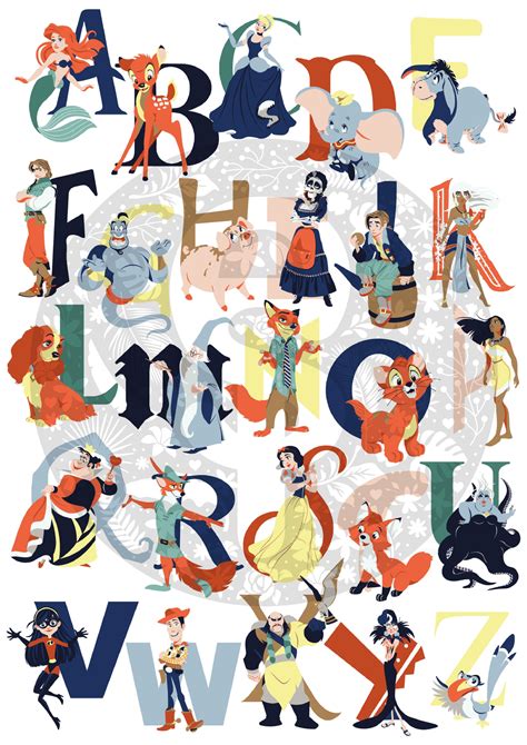 The Disney Alphabet E Disney Alphabet Disney Characte